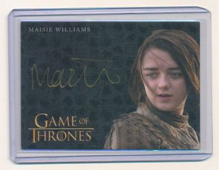 Maisie Williams 2017 Game Of Thrones Valyrian Steel Gold Auto Arya Stark Rare