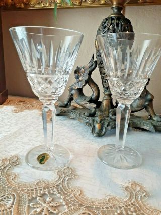 2 Stunning Rare Waterford Crystal Maeve 6 1/2 " Claret /red Wine Glasses,  Signed