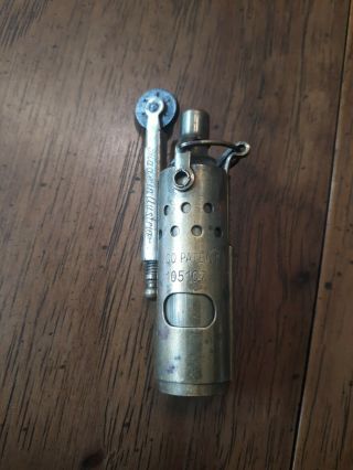 Rare Vintage Brass " Imco " Austria Trench Lighter Pat.  105107