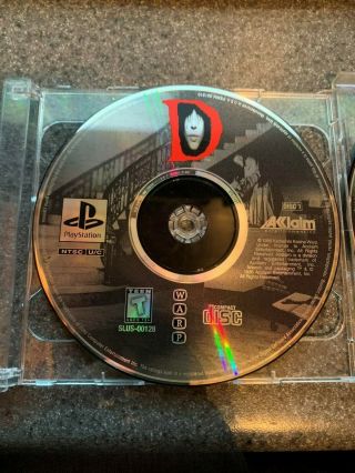 D Sony Playstation 1 Ps1 Horror Rare Oop Htf 3 - Discs Only Disturbing Content