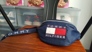Rare Vintage 1990s Tommy Hilfiger Flag Fanny Pack Hip Pack Butt Bag