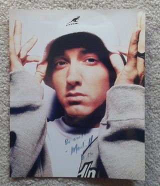 Eminem Marshall Autograph 8x10 Photo Rare Slim Shady Mathers Signed Hip Hop Rap