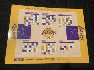 Kobe Bryant Final Season Schedule Los Angeles Lakers Magnet Rare 2015 1/1 Mamba
