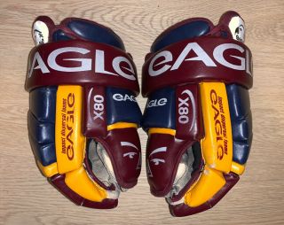 Rare Eagle X80 Leather Hockey Gloves 14 " - Atlanta Thrashers Colors Nhl Canada