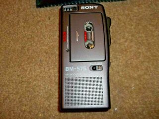 Sony Bm - 575 Handheld Cassette Voice Recorder W Case Rare