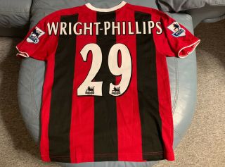 Very Rare Shaun Wright Phillips Match Worn Away Signed Manchester City Fc Shirt
