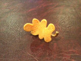 Nora Fleming Mini Orange Leaf With Gold Stem & Acorn Nf Markings Retired Rare