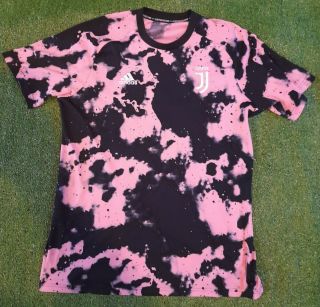 Juventus Shirt Pre Match Official Adidas - Pink & Black Adult Size Xl Very Rare