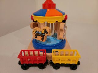Thomas Wooden Railway Musical Carousel 2002 Rare Complete Ka