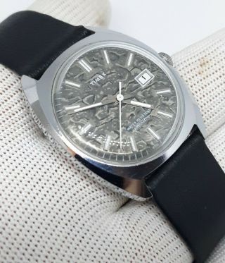 Vintage Rare Timex Mens Camo Automatic Viscount Mechanical Serviced Watch Runs