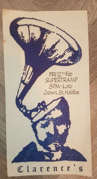 Rare Supertramp 1971 Concert Gig Tour Flyer Handbill Poster England Uk