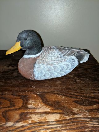 Rare Vintage Hand Carved Hand - Painted Mallard Duck Decoy By Nick Mansfield 1980