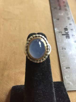 Rare Karl Lee Nepenthe Big Sur Sterling 22kt Chalcedony Ring