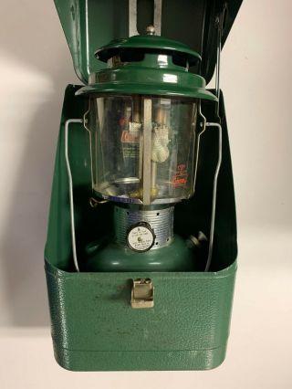 Rare Vintage Coleman 220f Liquid Fuel Camping Lantern Double Mantle W/ Case