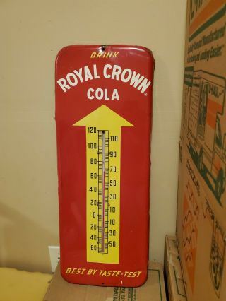 Old Drink Rc Royal Crown Cola Soda Pop Advertising Thermometer Sign Rare Gas Oil