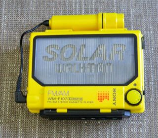 Vintage Rare Sony Solar Walkman Wm - F107 Radio Cassette Player Only Radio