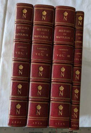 Rare Book Set.  4 Volumes.  The History Of Napoleon The First.  1871 - 1879.  Fine.