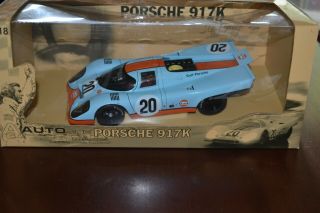 Rare Autoart 1:18 Steve Mcqueen " Lemans " Porsche 917k Gulf Racing Livery 917