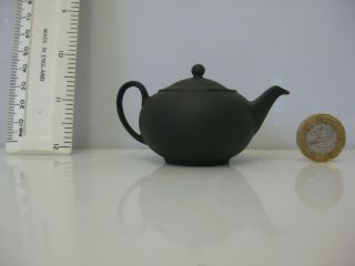 Rare Vintage Wedgwood England Jasperware Black Basalt Miniature Teapot