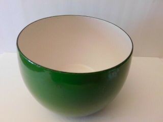Vintage,  Dansk Designs - Green And White Enamel Pudding Bowl - 6 " X 7.  5 " - Rare