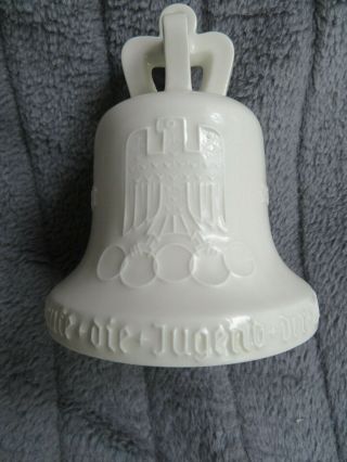 Rare Decorative White Porcellaine Bell From The 1936 Olympic Summer Games Berlin