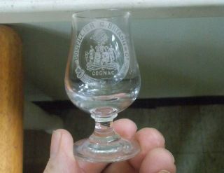 Boutillier G.  Briand & Co Cognac 1910 Era Pre Pro Rare Footed Picture Shot Glass