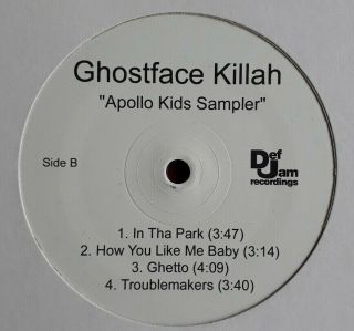 Ghostface Killah Apollo Kids Sampler Wu Tang Raekwon Hip Hop Rap Vinyl Rare