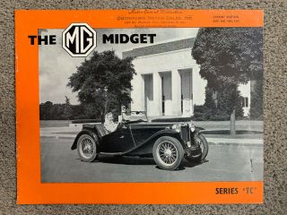 Mg Midget Series Tc Sales Brochure Export Edition 1947 Rare English