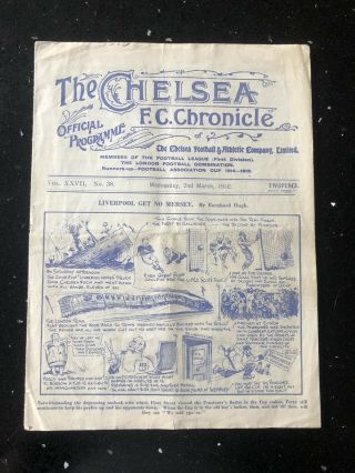 Rare Vintage Chelsea V Sunderland 31/32 Programme