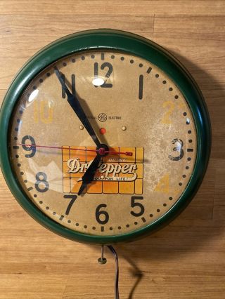 Vintage & Rare General Electric Drink Dr.  Pepper Good For Life Round Wall Clock