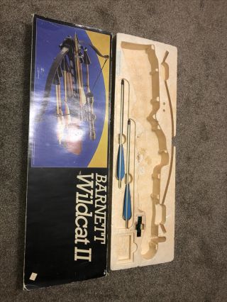 Vintage Barnett Wildcat Crossbow,  Wood Stock W/ Box And Arrows Collectable Rare