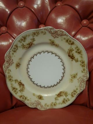 Ohme Silesia Old Ivory 112 Salad Plate W/ Roses,  Rare Old Ivory Salad Plate