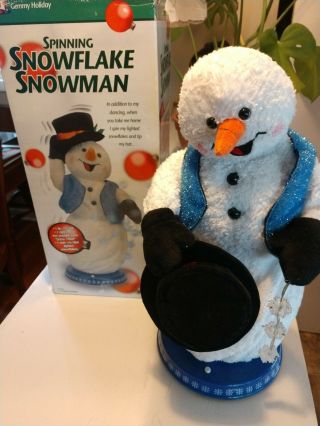 Rare Gemmy Snowflake Spinning Snowman Legs Snow Miser Animated Good