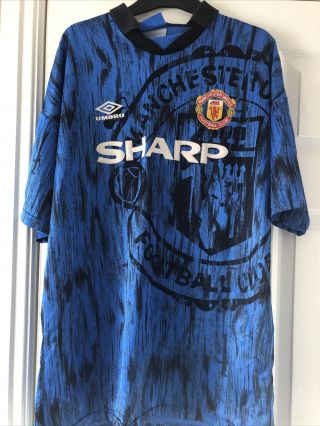 Rare Vintage Manchester United 1992 - 1993 Away Football Shirt - Size Xl