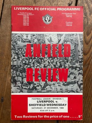 Rare Postponed Game Liverpool V Sheffield Wednesday 1969