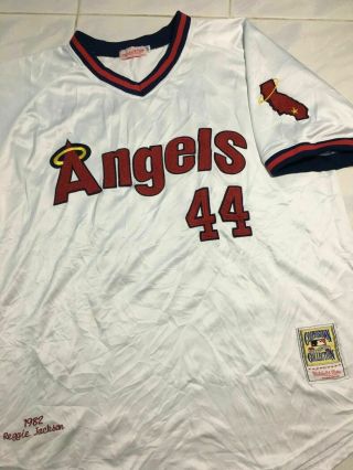 Rare Vintage Reggie Jackson 44 California Angels Baseball Shirt Size 4xl 54 3