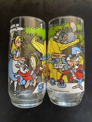 Rare Vintage Alice In Wonderland Disney Pepsi Collector Glass Mad Hatter