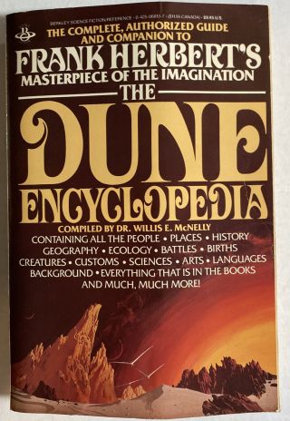 The Dune Encyclopedia By Willis E.  Mcnelly (1984,  Trade Pb) Rare 1st Printing