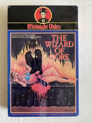 The Wizard Of Gore Vhs Midnight Video H.  G.  Lewis Horror Big Box Rare Splatter