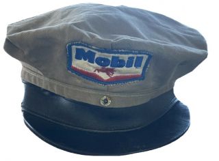 Rare Vintage Mobile Gas Station Attendant Hat Collectible Petroliana Aesthetic
