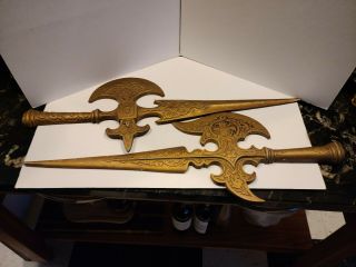 Rare Vintage Sexton Metal Medieval Knight Swords Wall Art Made Usa Gothic