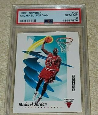 Psa 10 Michael Jordan 1991 - 92 91 - 92 Skybox 39 Chicago Bulls Hof Rare Gem