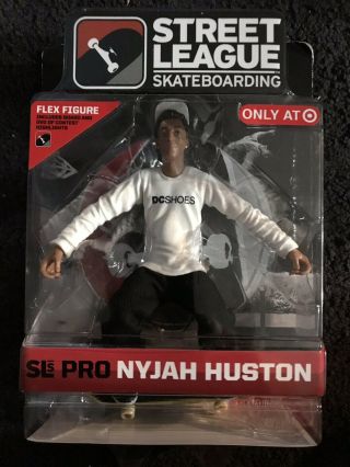 Rare Nyjah Huston Street League Skateboarding Figure With Dvd