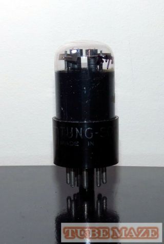 Ultra Rare Tung - Sol Vt - 231/6sn7gt/ecc32 Black Glass Round Plates Tube - Test Nos
