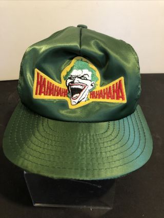 Rare Vintage Joker Green Silk Hat Cap Batman Dc Comic