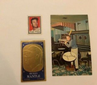 Rare Mickey Mantle 1965 Topps Gold Foil Card W/ Bonus Additions York Yankees