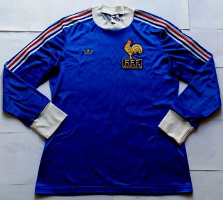 Rare France Wc 1978 Vintage Adidas Home Shirt Jersey Maillot 1977 1979 1970s