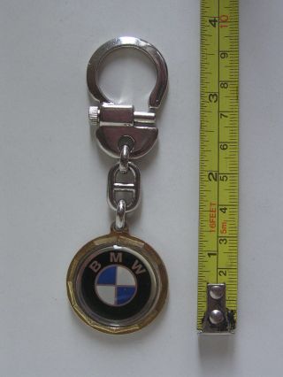 Old Double - Sided Bmw Logo Badge Chrome Metal Key Chain Keyring Rare Htf