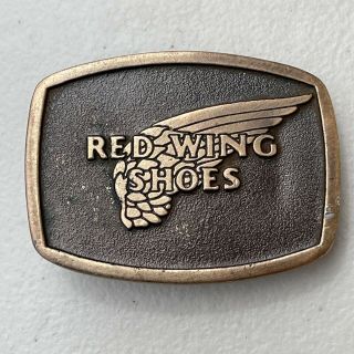 Vintage Red Wing Shoes Advertising Brass Bronze Belt Buckle Rare