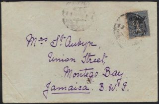 Syria 1923 S.  G.  96d Tied Aleppo On Cover To Montego Bay,  Jamaica,  Extremely Rare